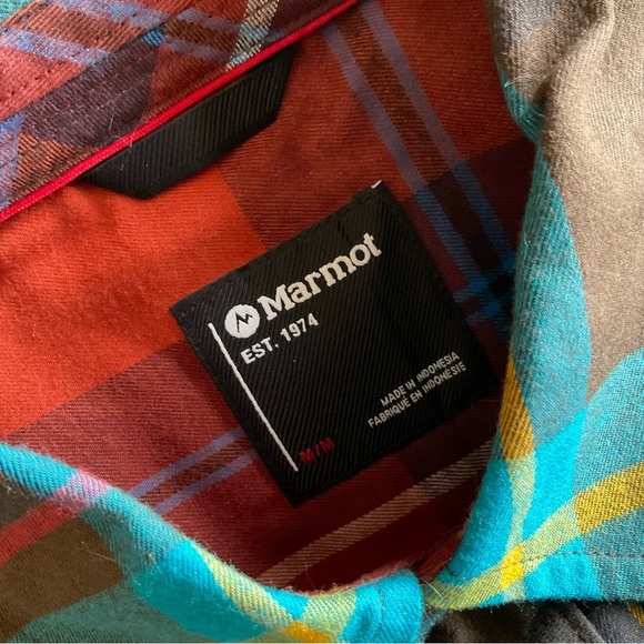 Marmot Anderson Lightweight Flannel Shirt - Brown and Blue - Picture 4 of 8